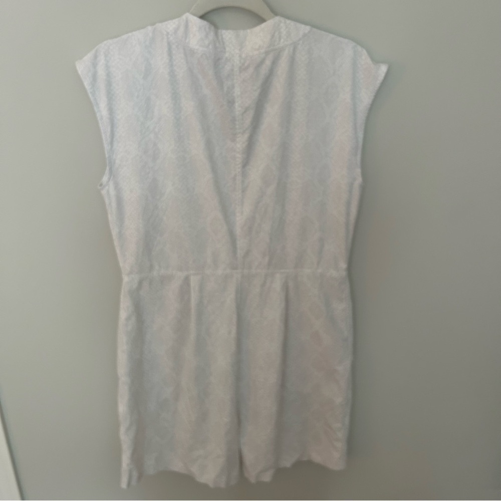 Athleta Marlow Pearl White Python Snakeskin Printed Romper Jumpsuit Small - Picture 7 of 8